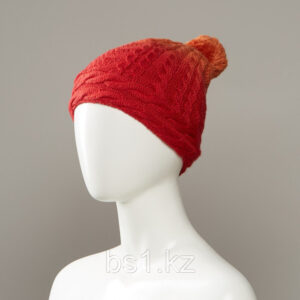 Achilla Cable Knit Slouch Hat With Pom-02