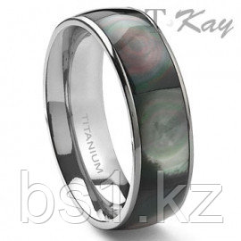 ALOIS Titanium Mother of Pearl 6mm Band Ring-02