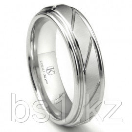 Cobalt XF Chrome 8MM Diamond Cut Ribbed Wedding Band Ring